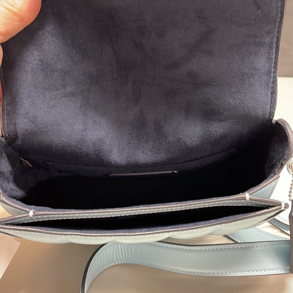 Coach Baby Blue Georgie Shoulder Bag With Puffy Quilting - Picture 6 of 8